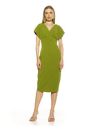 Naomi Drape Surplice Sheath Dress - ALEXIA ADMOR