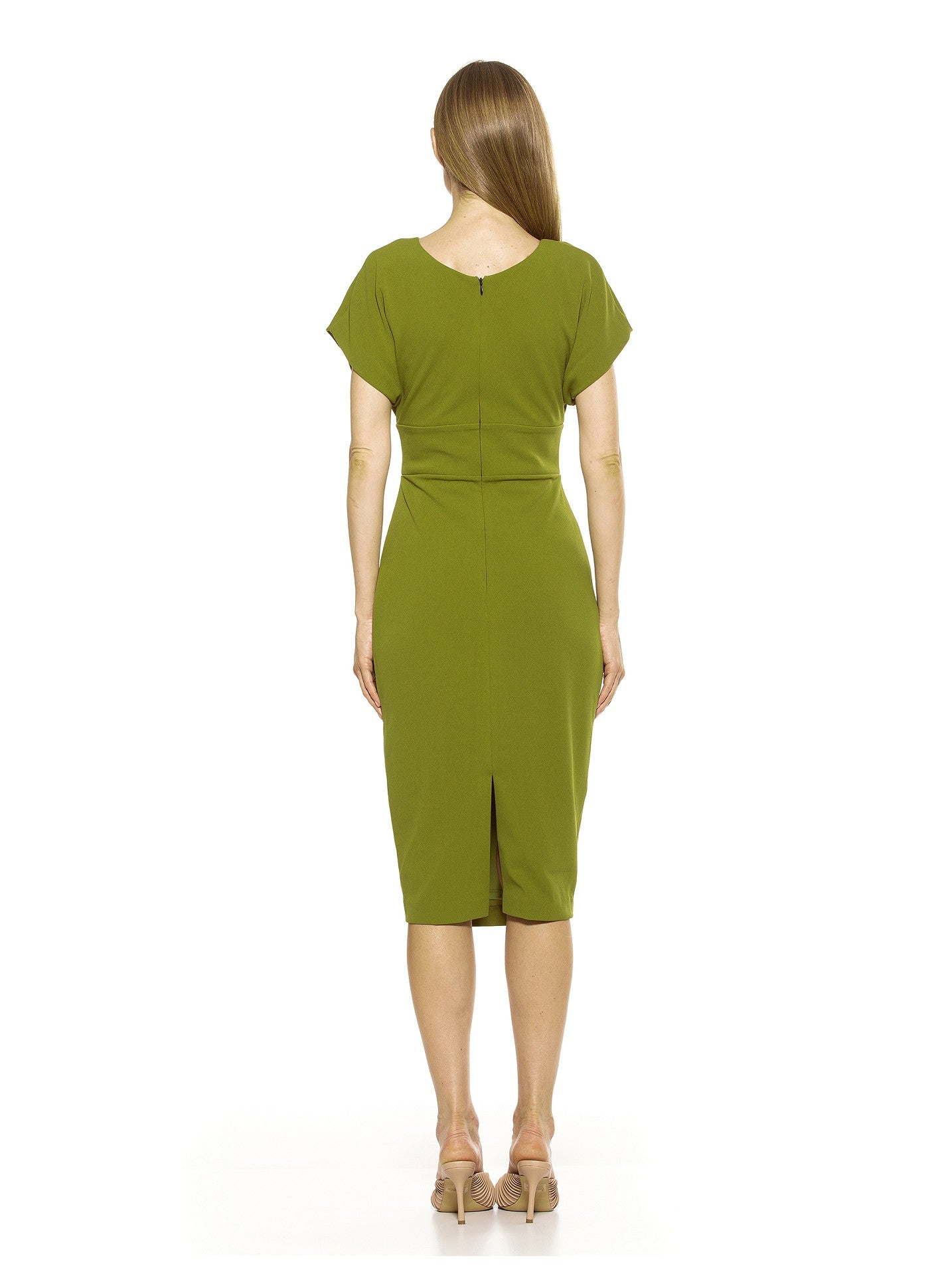 Naomi Drape Surplice Sheath Dress - ALEXIA ADMOR