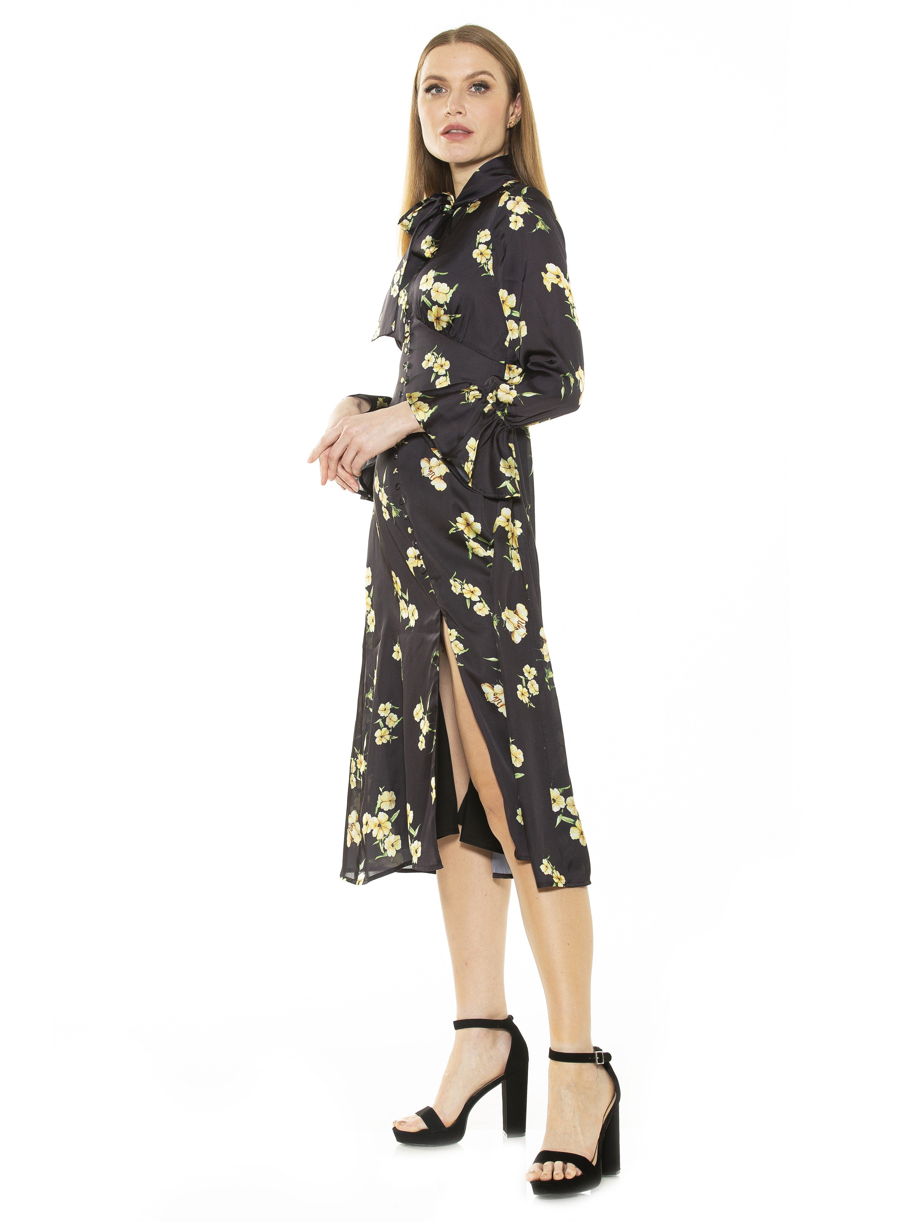 Gemma Bow Tie Button Down Dress - ALEXIA ADMOR