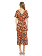 Lana Draped Bodice Midi Dress With Slit - ALEXIA ADMOR