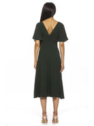 ASTER BOATNECK FLUTTER SLV FIT AND FLARE WITH SLIT - ALEXIA ADMOR