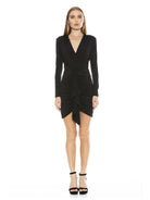 LONG SLEEVE RUCHED DRAPE MINIDRESS - ALEXIA ADMOR