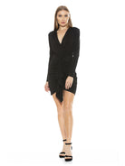 LONG SLEEVE RUCHED DRAPE MINIDRESS - ALEXIA ADMOR
