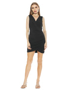 SELENA SURPLICE V NECK RUCHED DRESS - ALEXIA ADMOR
