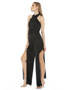 CHRISSY CRISS CROSS HALTER JUMPSUIT - ALEXIA ADMOR