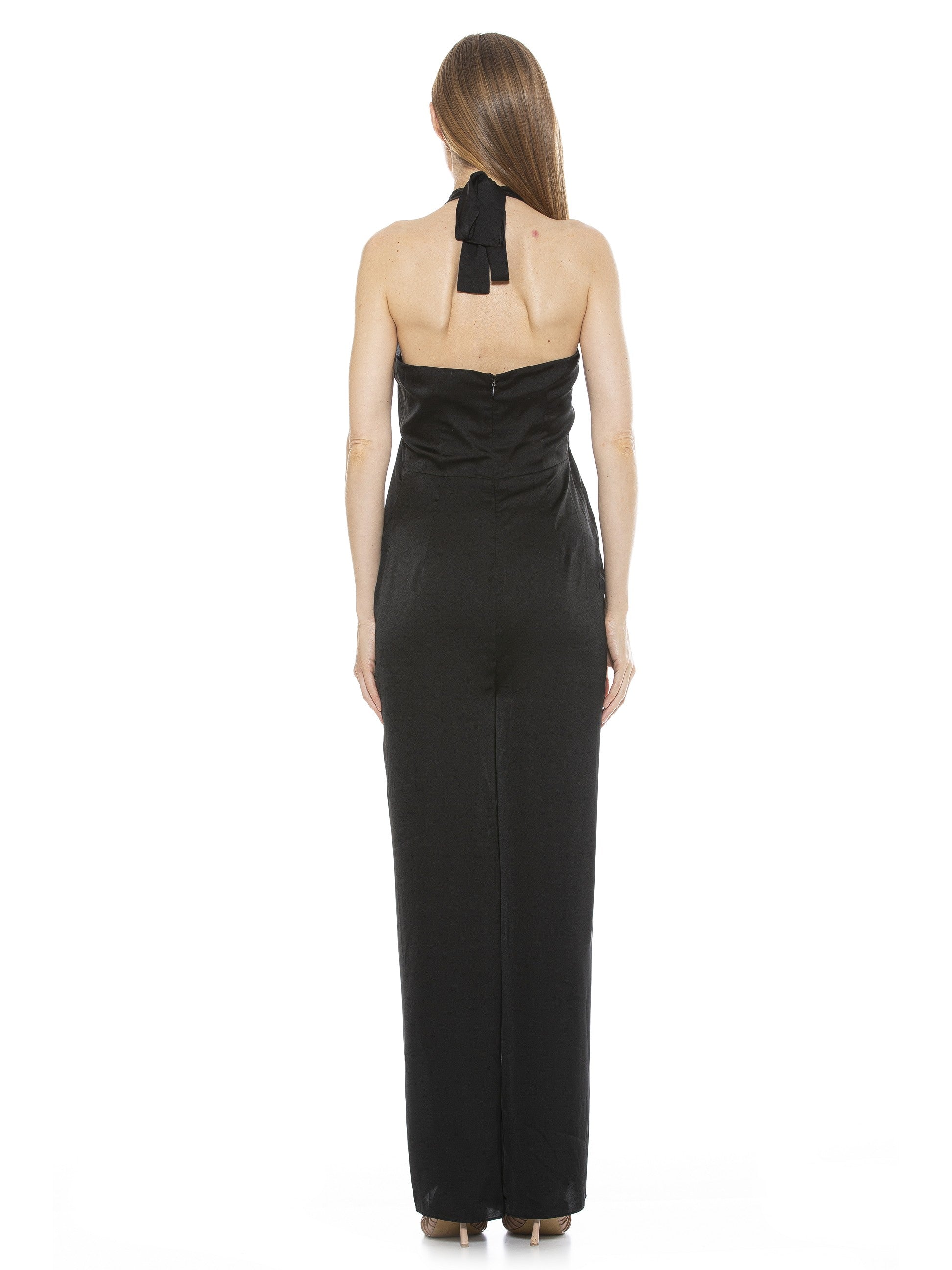 CHRISSY CRISS CROSS HALTER JUMPSUIT - ALEXIA ADMOR