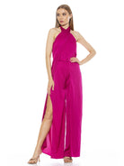 CHRISSY CRISS CROSS HALTER JUMPSUIT - ALEXIA ADMOR