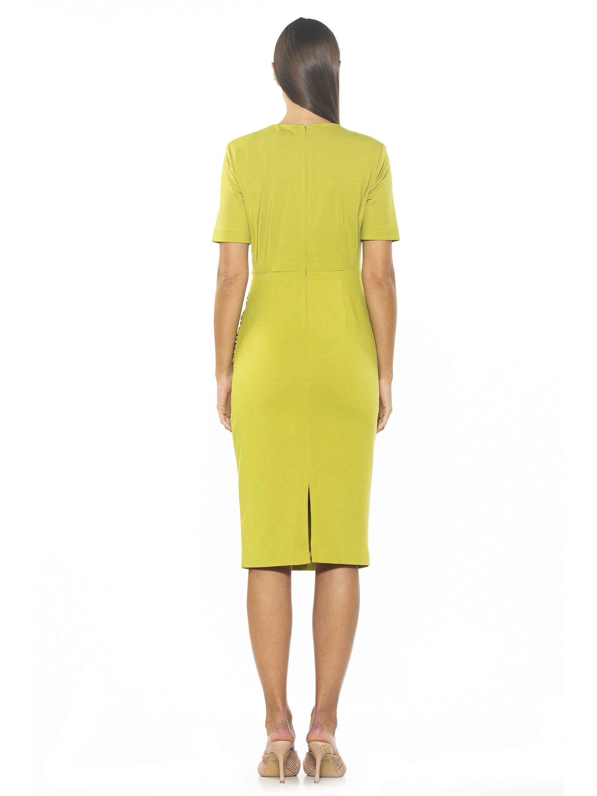 CATALEYA CREWNECK DRAPED SHEATH - ALEXIA ADMOR