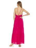 KIRA RUFFLE HALTER MAXI WITH LACE UP BACK - ALEXIA ADMOR