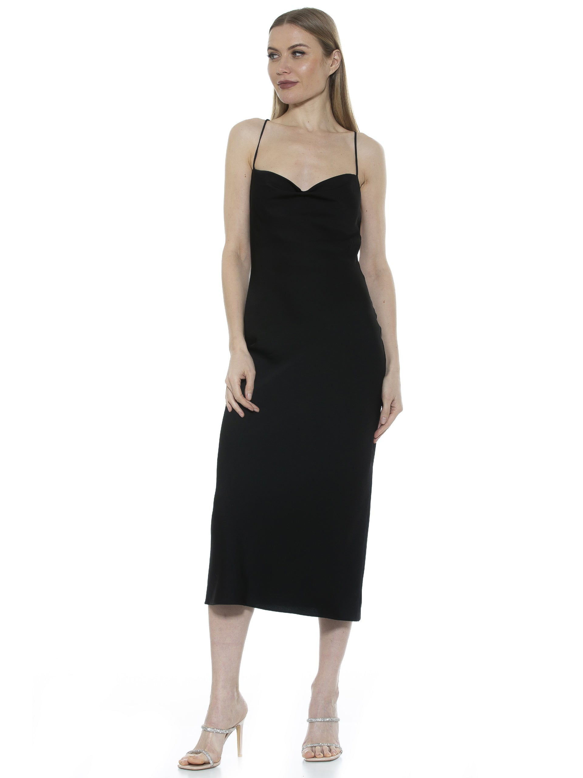 dionne maxi dress black Alexia Admor Dionne Cowlneck Midaxi Slip Dress - Hot Pink