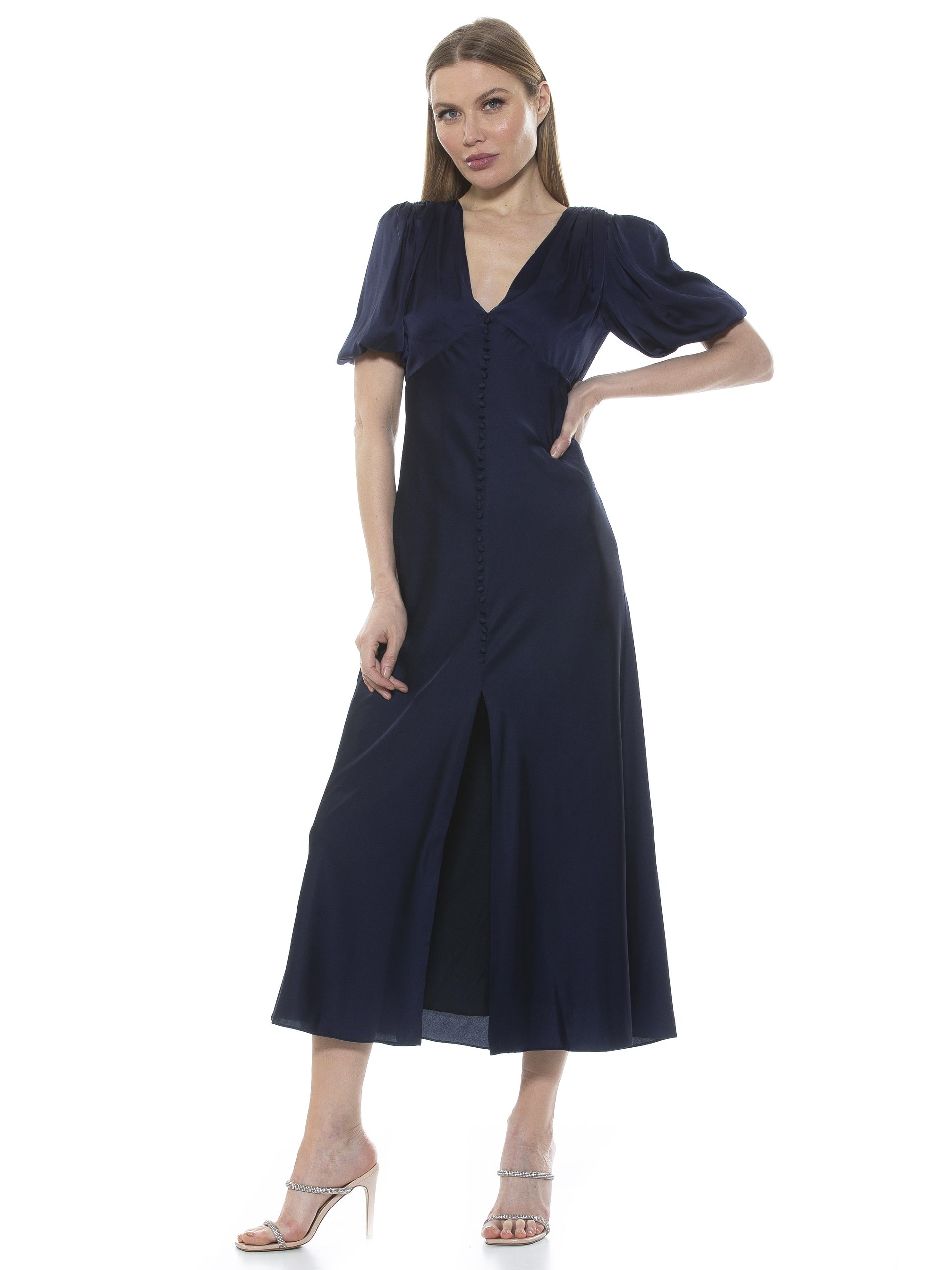 showpo lorelei midi dress Alexia Admor Women's Lorelei V Neck Midi Dress, Green, 8