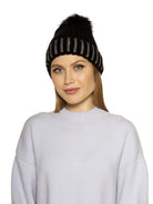 Darla Knitted Beanie With Rhinestones And Pom Pom - ALEXIA ADMOR
