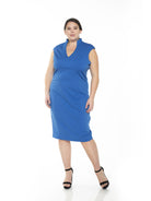 Katrina V-Neck Midi Dress - Plus Size - ALEXIA ADMOR